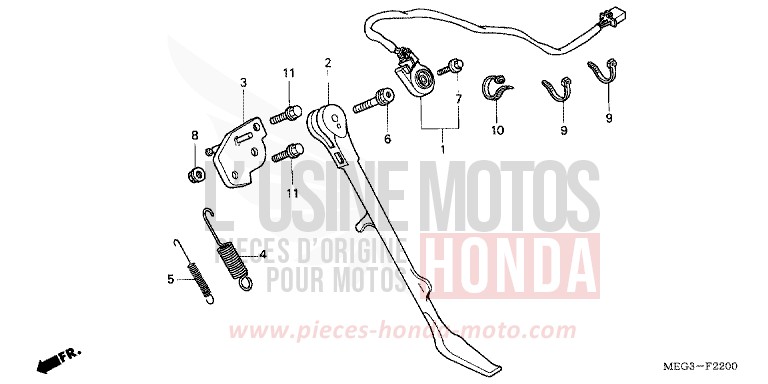 SEITENSTAENDER von Shadow Aero GRAPHITE BLACK (NHB01) von 2006